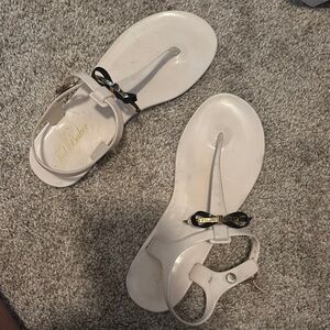 Ted Baker White Sandals with Bow Accent
